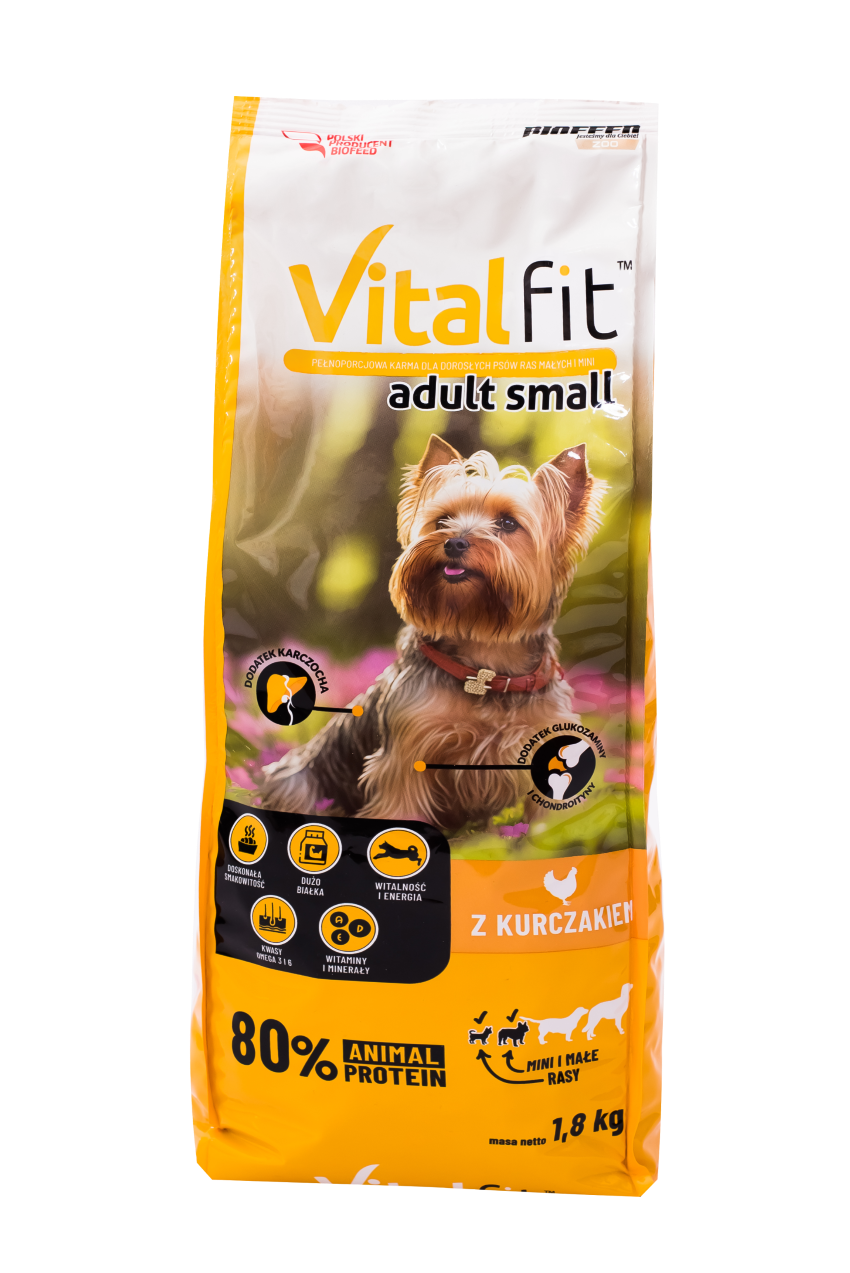 Сухий корм BIOFEED VITAL FIT Adult Small, для малих порід собак і міні, з куркою, 1,8кг